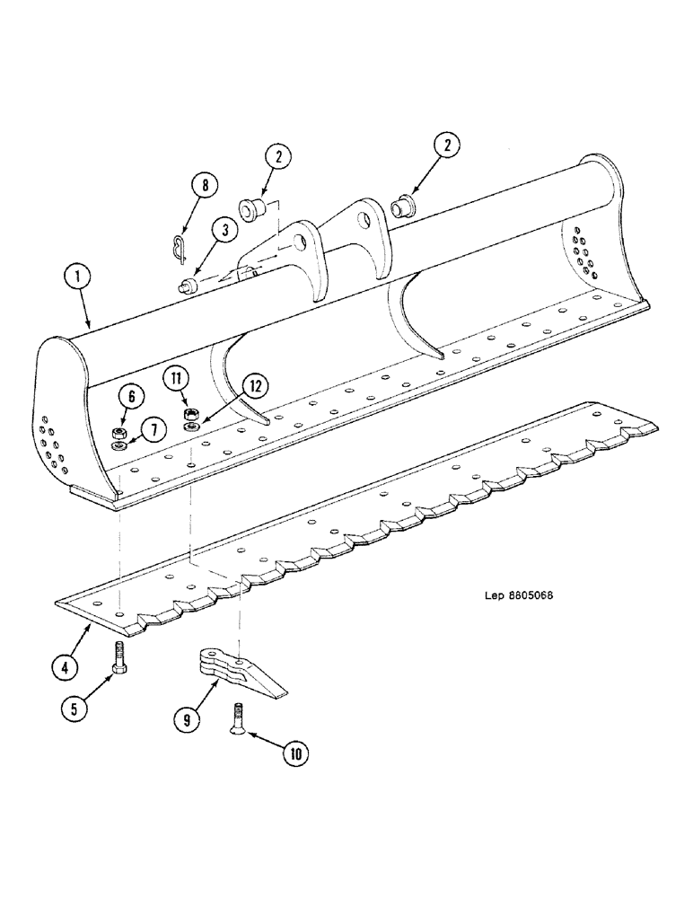 Схема запчастей Case 688C - (9G-22) - DITCH CLEANING BUCKET (280L 2.40M) (05.1) - UPPERSTRUCTURE CHASSIS/ATTACHMENTS