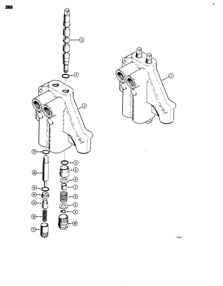 Схема запчастей Case 680G - (268) - D62348 STABILIZER CONTROL VALVE (08) - HYDRAULICS