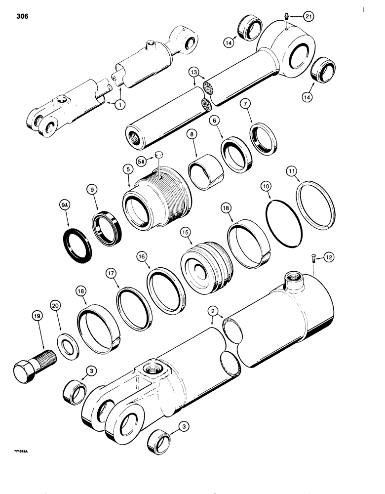 Схема запчастей Case 680G - (306) - G101256 BACKHOE BOOM CYLINDER (08) - HYDRAULICS