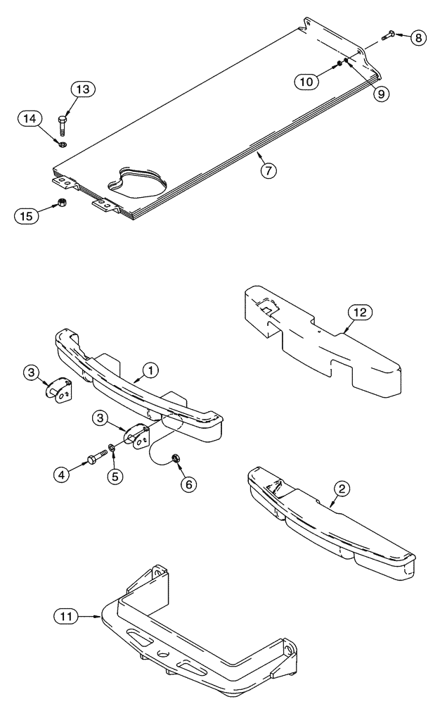 Схема запчастей Case 90XT - (09-29) - COUNTERWEIGHTS DRAWBAR (09) - CHASSIS