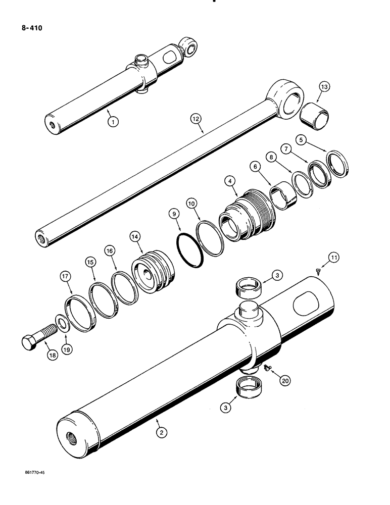 Схема запчастей Case 580K - (08-410) - LOADER BUCKET CYLINDERS (08) - HYDRAULICS