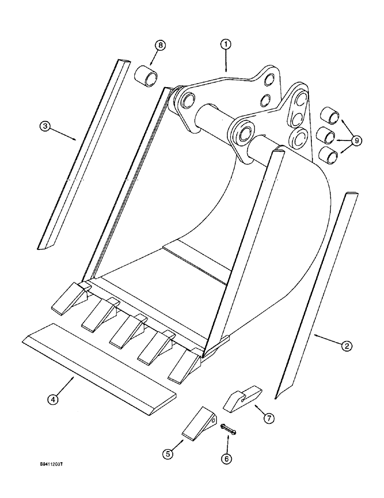 Схема запчастей Case 570LXT - (9-058) - BACKHOE BUCKETS, 610 MM (24 INCH) AND 762 MM (30 INCH) WIDE (09) - CHASSIS/ATTACHMENTS