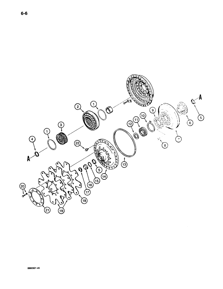 Схема запчастей Case 1085C - (6-06) - TORQUE CONVERTER, IMPELLER, PLATES AND COVERS (06) - POWER TRAIN