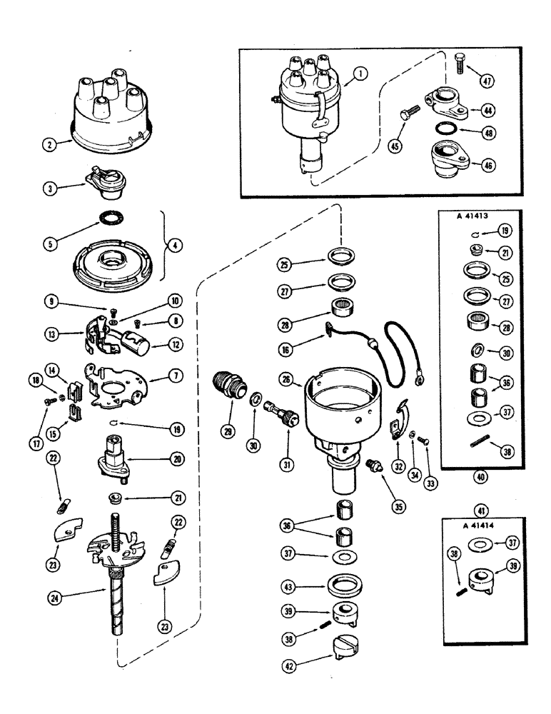 Схема запчастей Case 680CK - (073A) - A57081 DISTRIBUTOR, (251) SPARK IGNITION ENGINE, USED PRIOR TO ENGINE SN. 2173890 