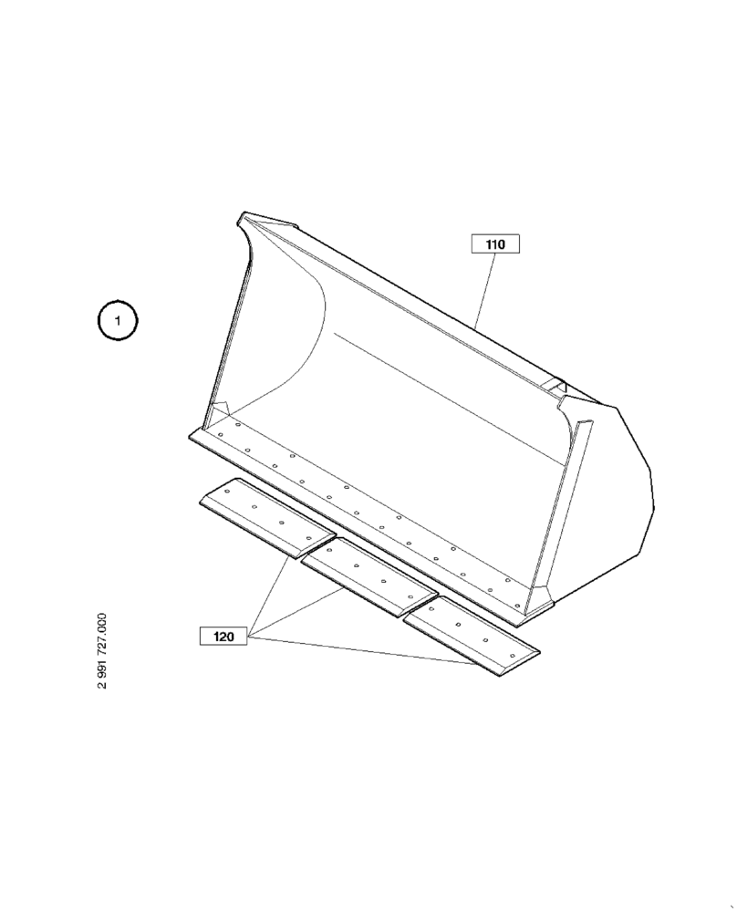 Схема запчастей Case 21E - (64.202[2991702000]) - BUCKET INSTALLATION 0,7M3 X 1900-UM (82) - FRONT LOADER & BUCKET