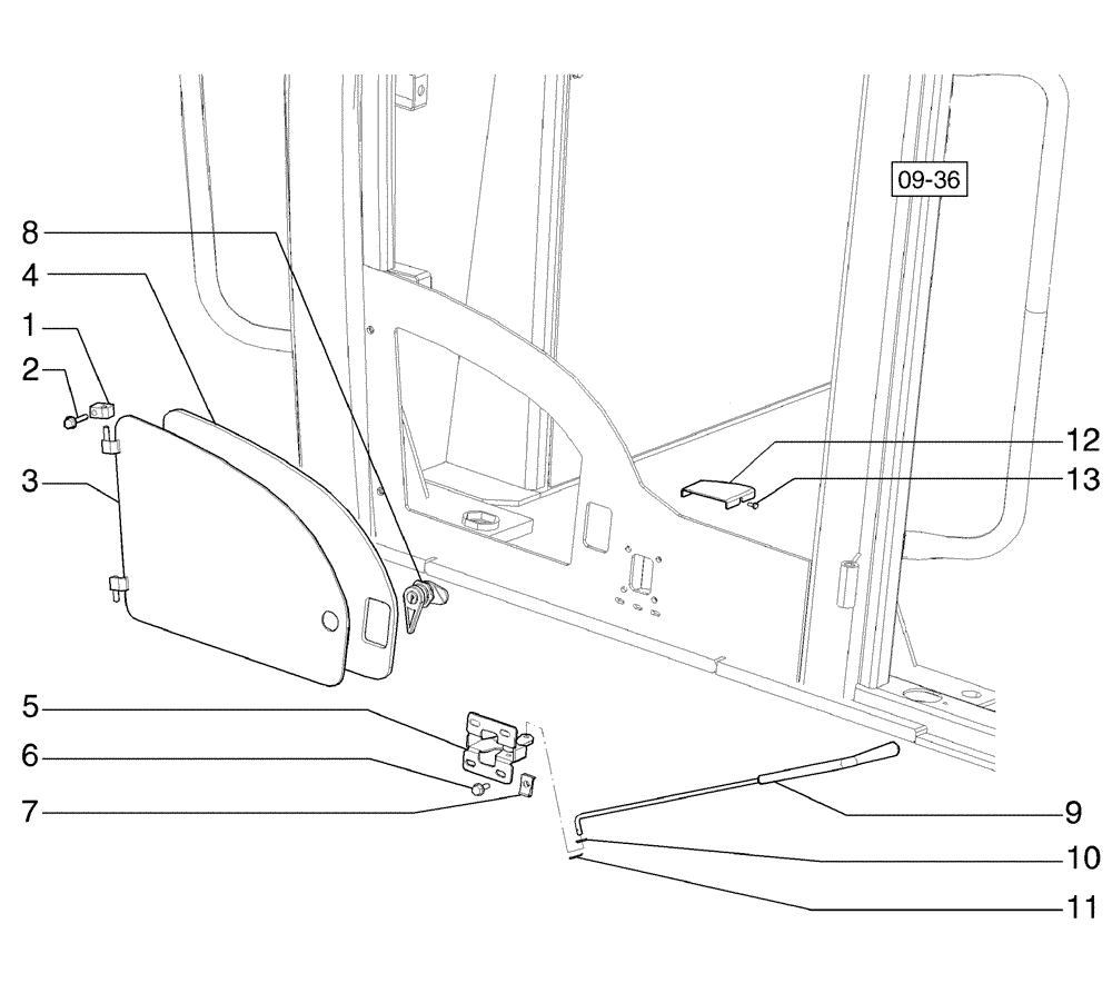 Схема запчастей Case 845B - (09-37[01]) - INSPECTION COVER (09) - CHASSIS/ATTACHMENTS