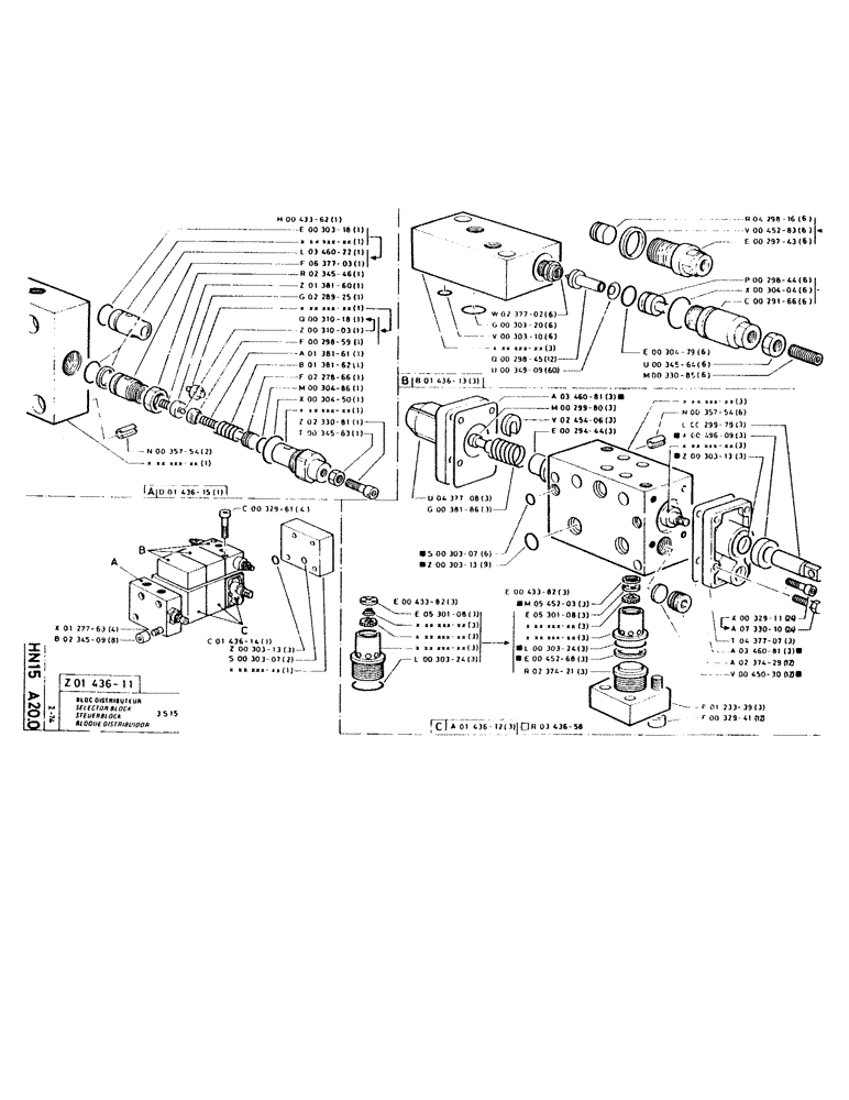 Схема запчастей Case GC120 - (194) - SELECTOR BLOCK 