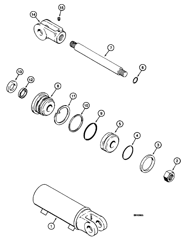 Схема запчастей Case 660 - (8-038) - BACKFILL BLADE TILT CYLINDER - H673747 (08) - HYDRAULICS