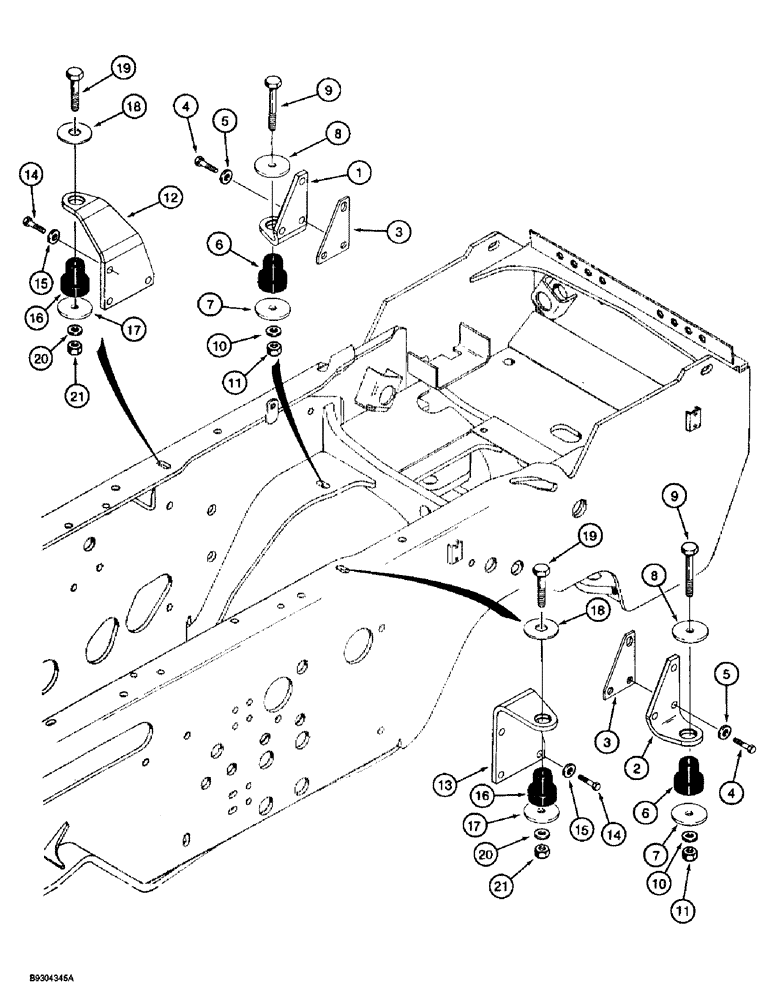 Схема запчастей Case 560 - (2-30) - ENGINE MOUNTING (02) - ENGINE