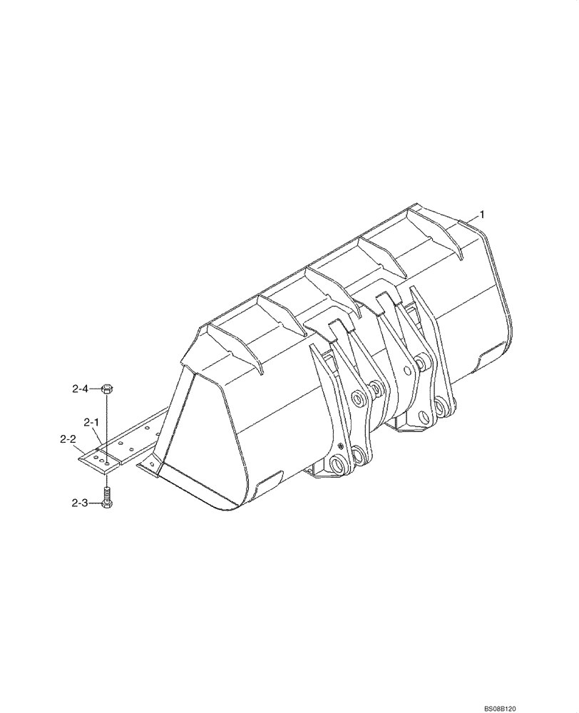 Схема запчастей Case 1221E - (09-34[01]) - LOADER BUCKET (5.8 CU M/7.6 CU YD W/CUTTING EDGE) (87745532) (09) - CHASSIS/ATTACHMENTS