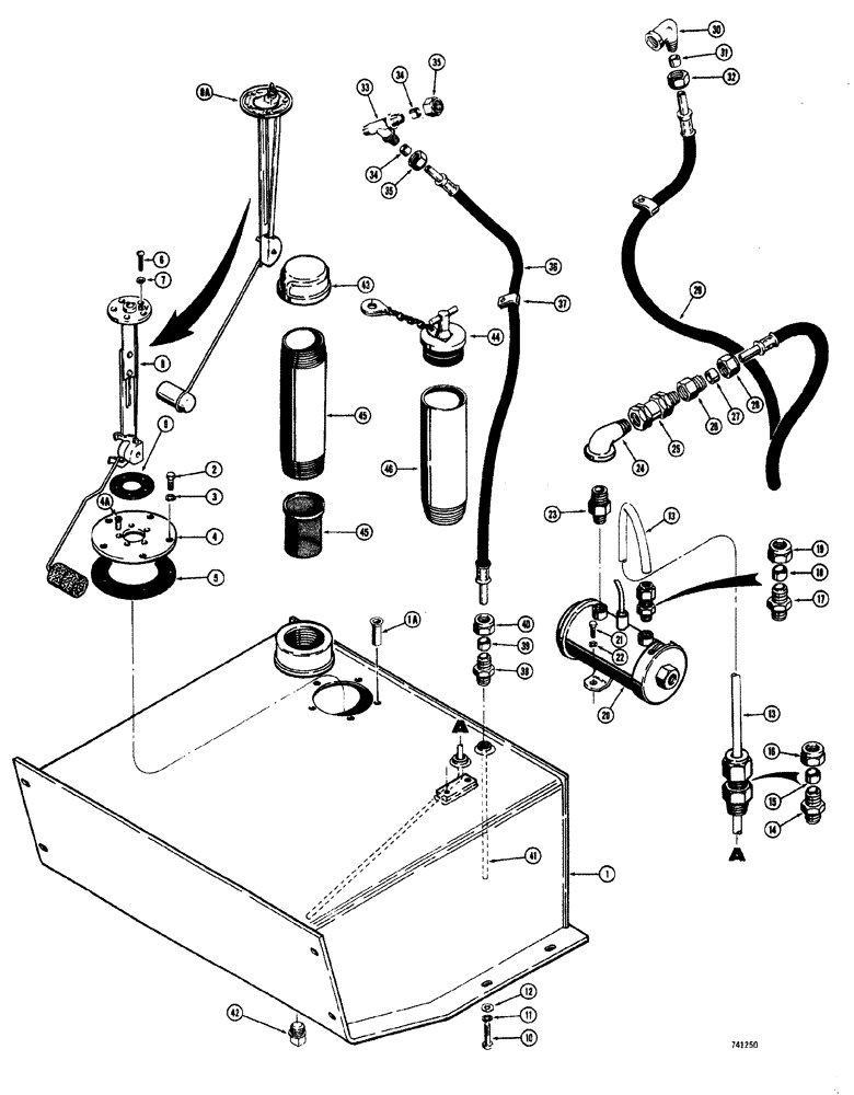 Схема запчастей Case W20 - (226) - FUEL TANK AND RELATED PARTS (03) - FUEL SYSTEM