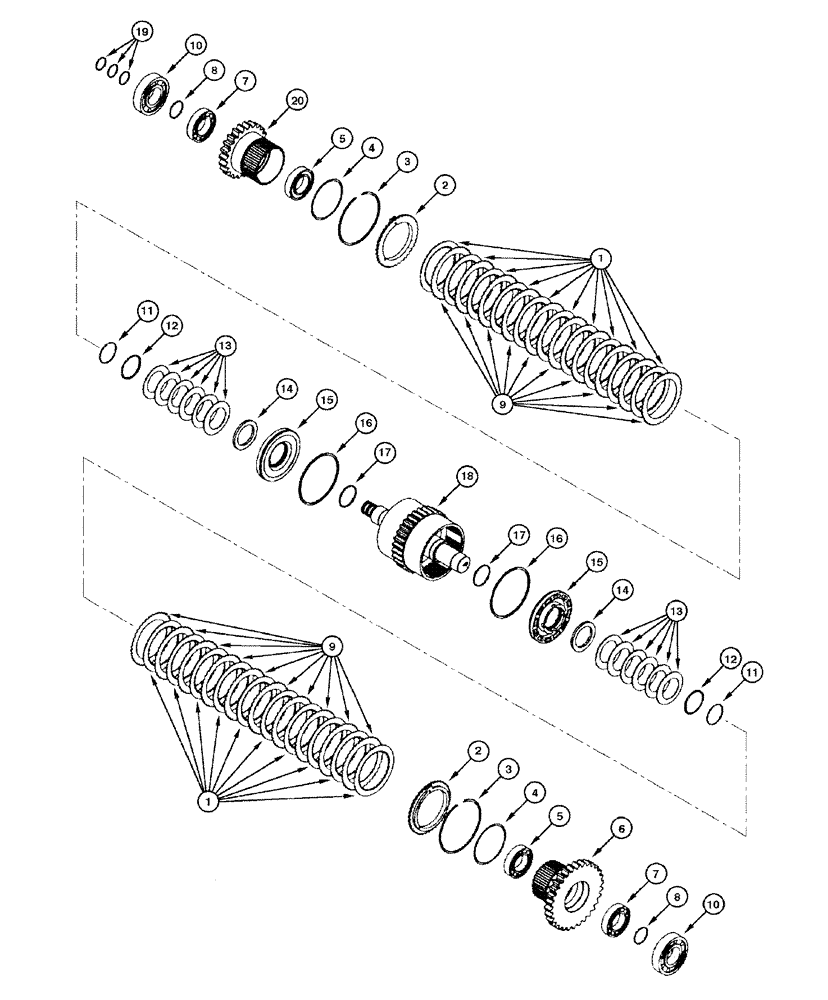 Схема запчастей Case 865 DHP - (6-018) - TRANSMISSION - 2ND SPEED AXLE (06) - POWER TRAIN