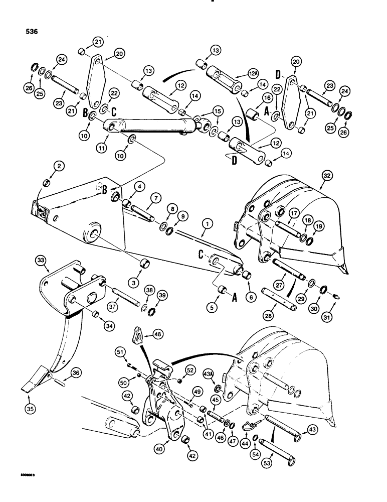 Схема запчастей Case 580SE - (536) - BACKHOE DIPPER AND BUCKET (09) - CHASSIS/ATTACHMENTS