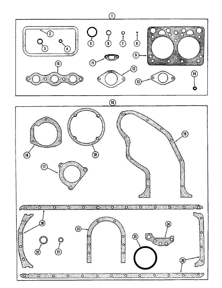 Схема запчастей Case W8B - (040) - ENGINE GASKET KITS, (377) SPARK IGNITION ENGINE (01) - ENGINE