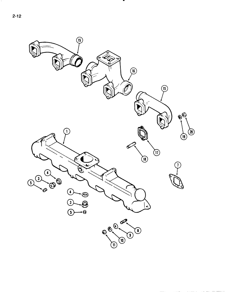 Схема запчастей Case W18B - (2-12) - MANIFOLDS, 504BDT ENGINE (02) - ENGINE