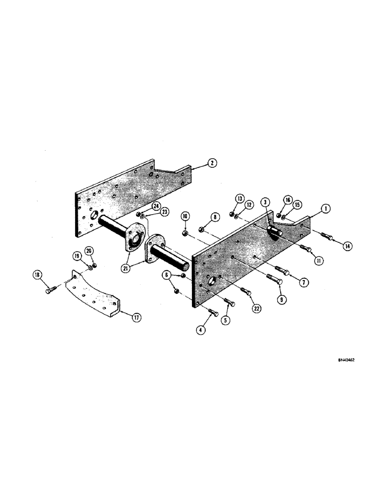 Схема запчастей Case 310F - (114) - SIDE PLATE, PIVOT BAR, AND DRAWBAR GUIDE (4 ROLLER TRACK) (04) - UNDERCARRIAGE