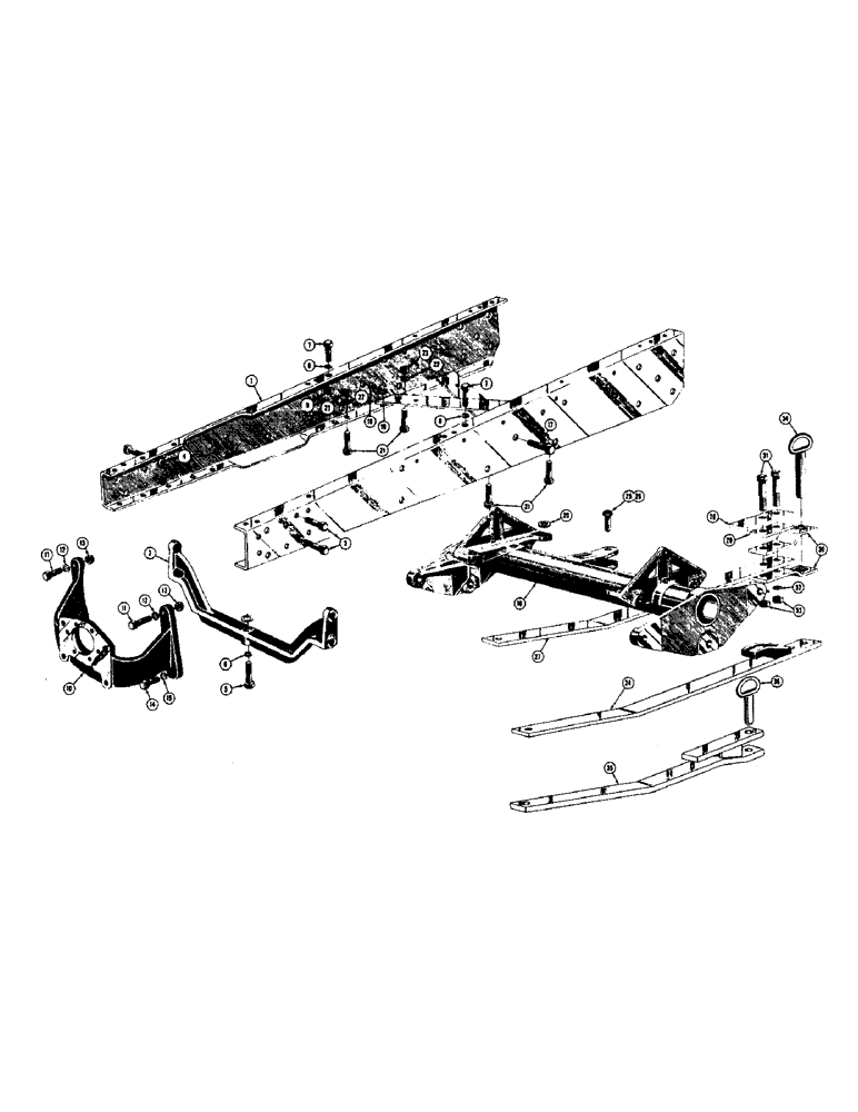 Схема запчастей Case 310D - (006) - ENGINE FRAME, TORQUE TUBE, DRAWBAR, AND ENGINE SUPPORTS (01) - ENGINE