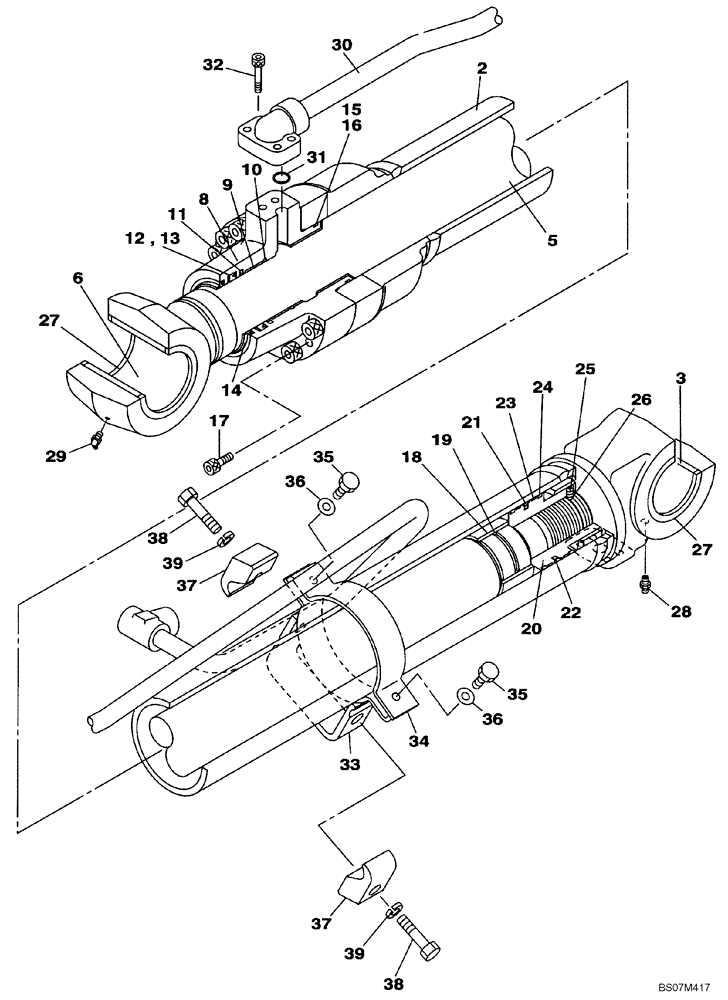 Схема запчастей Case CX135SR - (08-71) - BOOM CYLINDER - LEFT - (HBCV) (08) - HYDRAULICS