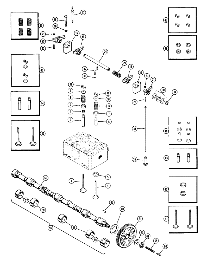 Схема запчастей Case W9C - (014) - VALVE MECHANISM AND CAMSHAFT, (401) DIESEL ENGINE (02) - ENGINE