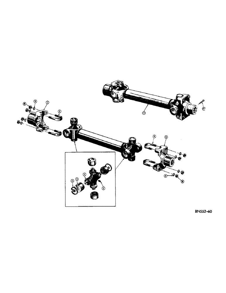 Схема запчастей Case 310D - (046[1]) - DRIVESHAFT AND UNIVERSAL JOINTS (03) - TRANSMISSION