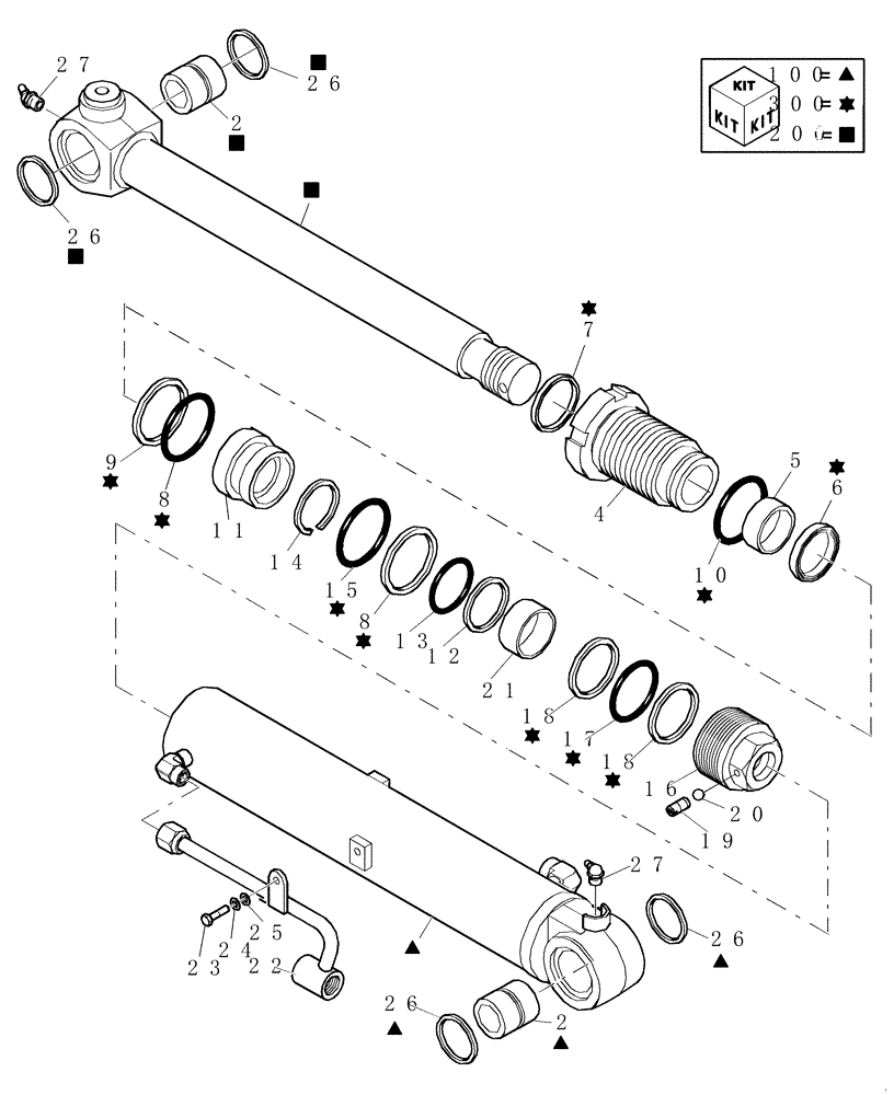 Схема запчастей Case CX31B - (2.010A[01B]) - BOOM CYLINDER ASSEMBLY (CAB) - DUMPING HEIGHT (35) - HYDRAULIC SYSTEMS