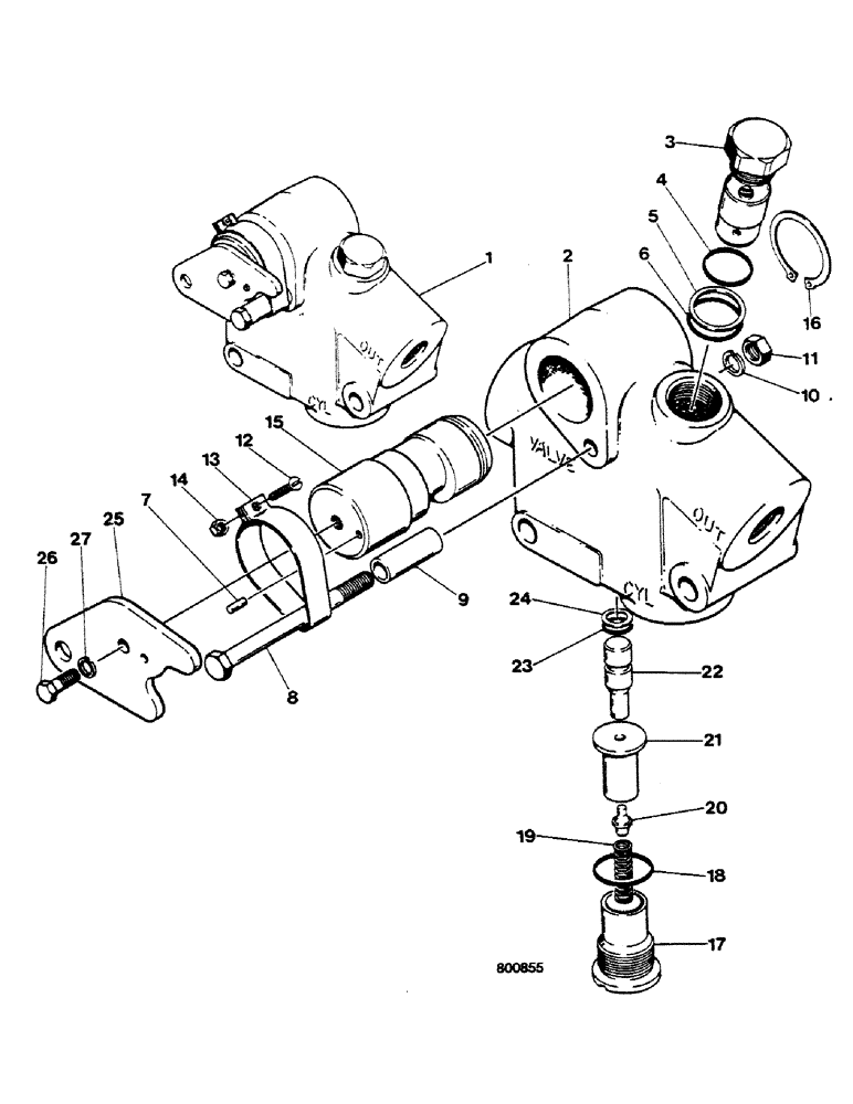 Схема запчастей Case 580G - (308) - BACKHOE - BOOM LOCK VALVE (08) - HYDRAULICS