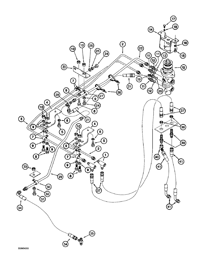 Схема запчастей Case 721B - (7-15A) - MAIN BRAKE HYDRAULIC CIRCUIT, TUBES AT ACCUMULATOR TO MAIN BRAKE VALVE, P.I.N. JEE0051723 & AFTER (07) - BRAKES