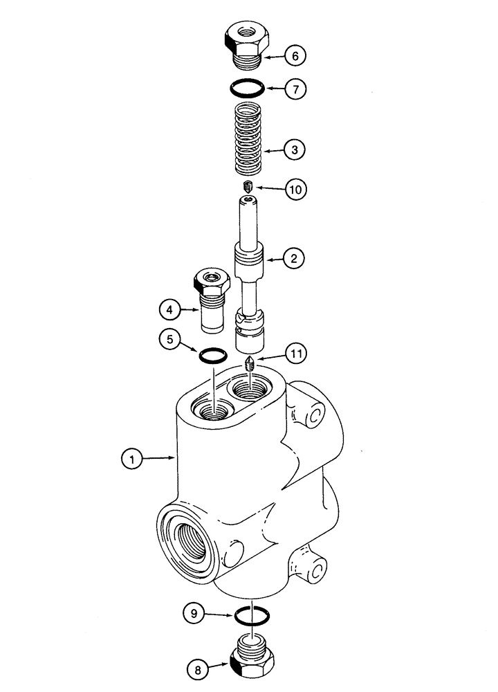 Схема запчастей Case 821C - (08-19) - VALVE ASSY FLOW CONTROL (08) - HYDRAULICS