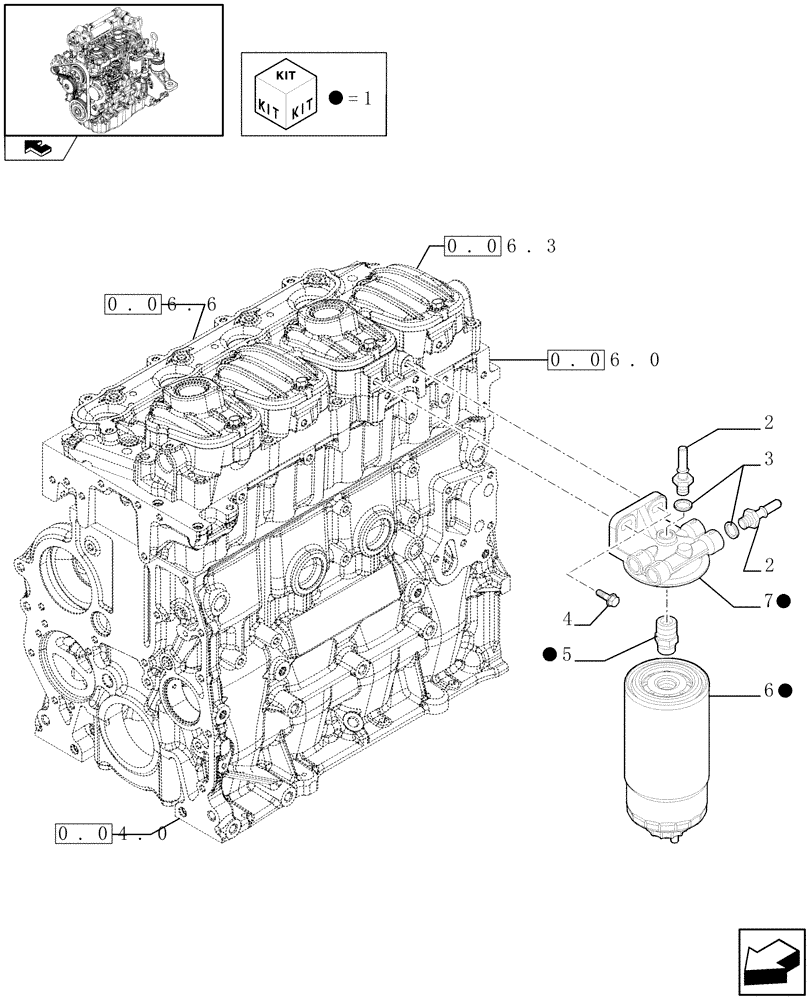 Схема запчастей Case F5CE5454B A002 - (0.20.0) - FUEL FILTER (504180671) 