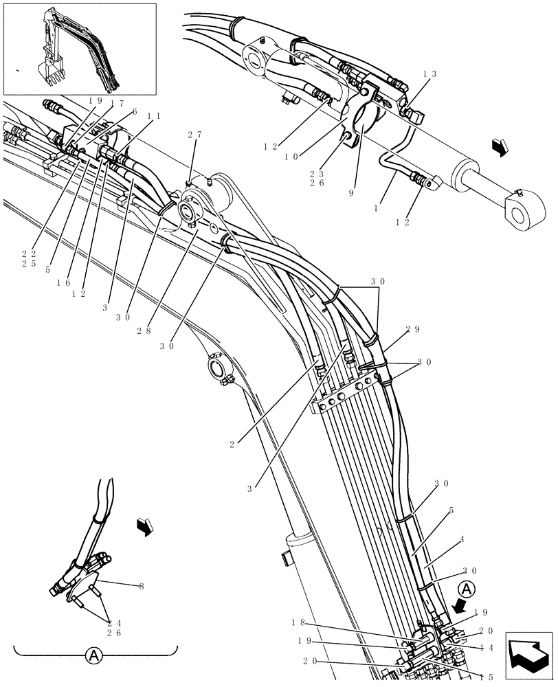 Схема запчастей Case CX31B - (877-18[1]) - ARM, HYD LINES (BOOM & ARM SAFETY) (35) - HYDRAULIC SYSTEMS