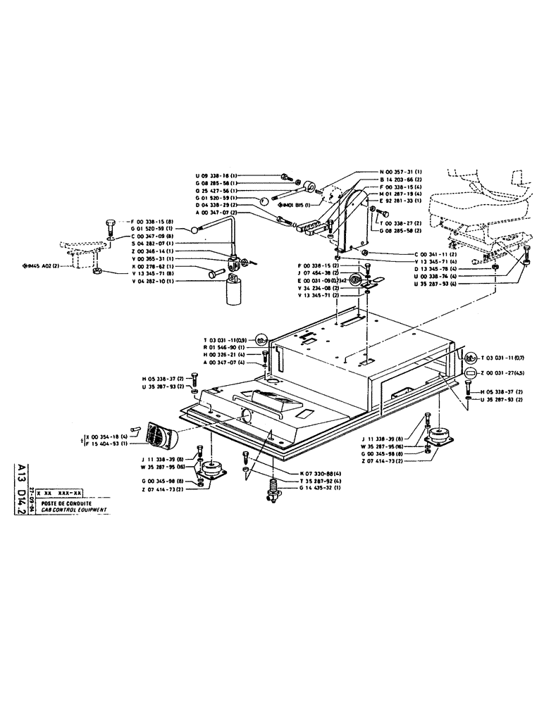 Схема запчастей Case 160CL - (023) - CAB CONTROL EQUIPMENT (05) - UPPERSTRUCTURE CHASSIS