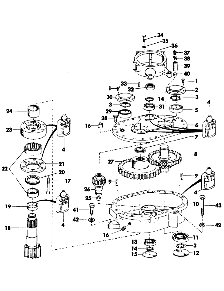 Схема запчастей Case 50 - (066) - SWING REDUCER AND BRAKE HOUSING, (USED ON UNITS WITH SERIAL NUMBER 950 AND AFTER) (35) - HYDRAULIC SYSTEMS