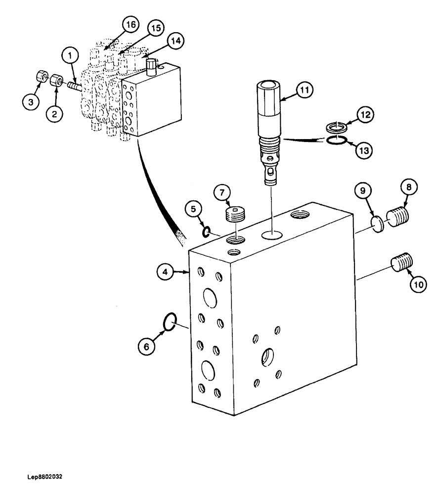 Схема запчастей Case 688 - (8-080) - ATTACHMENT CONTROL VALVE (08) - HYDRAULICS