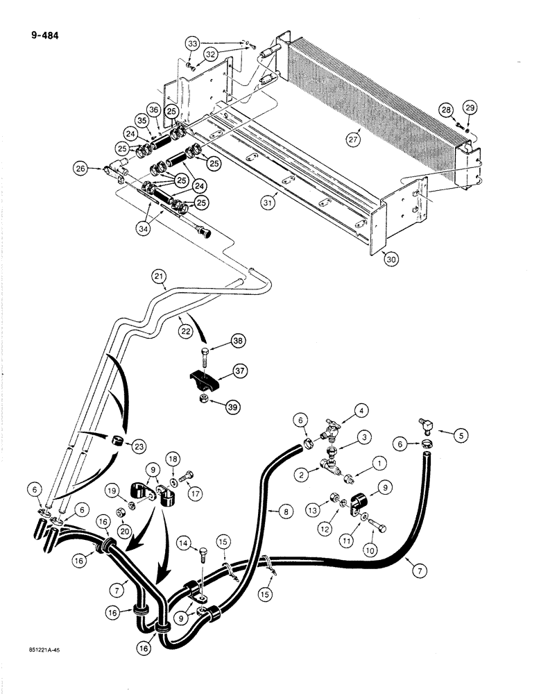 Схема запчастей Case 780C - (9-484) - CAB HEATING SYSTEM (09) - CHASSIS/ATTACHMENTS