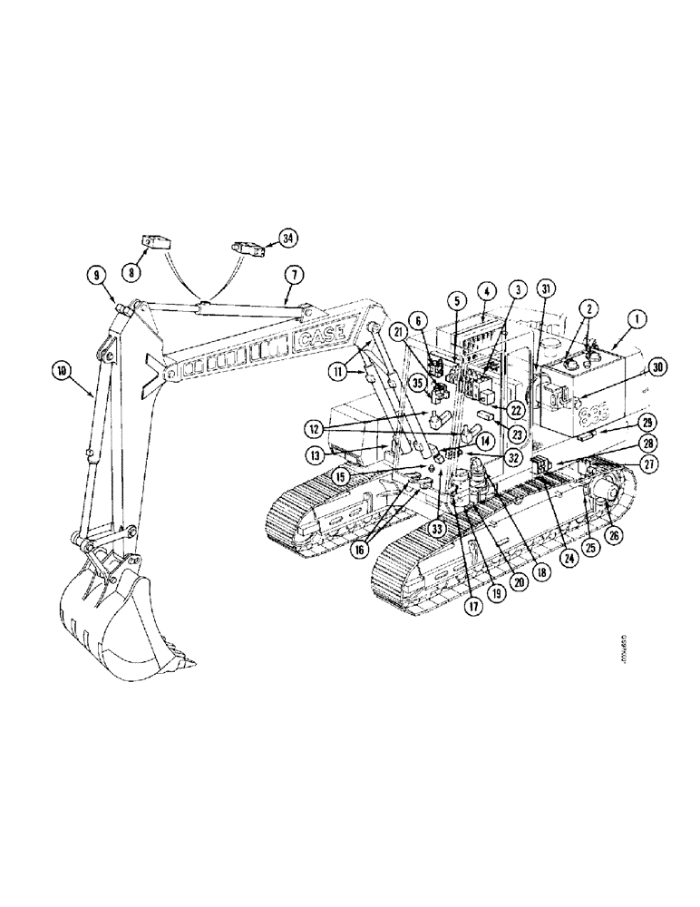 Схема запчастей Case 888 - (1-14) - PICTORIAL INDEX, HYDRAULIC COMPONENTS (00) - PICTORIAL INDEX