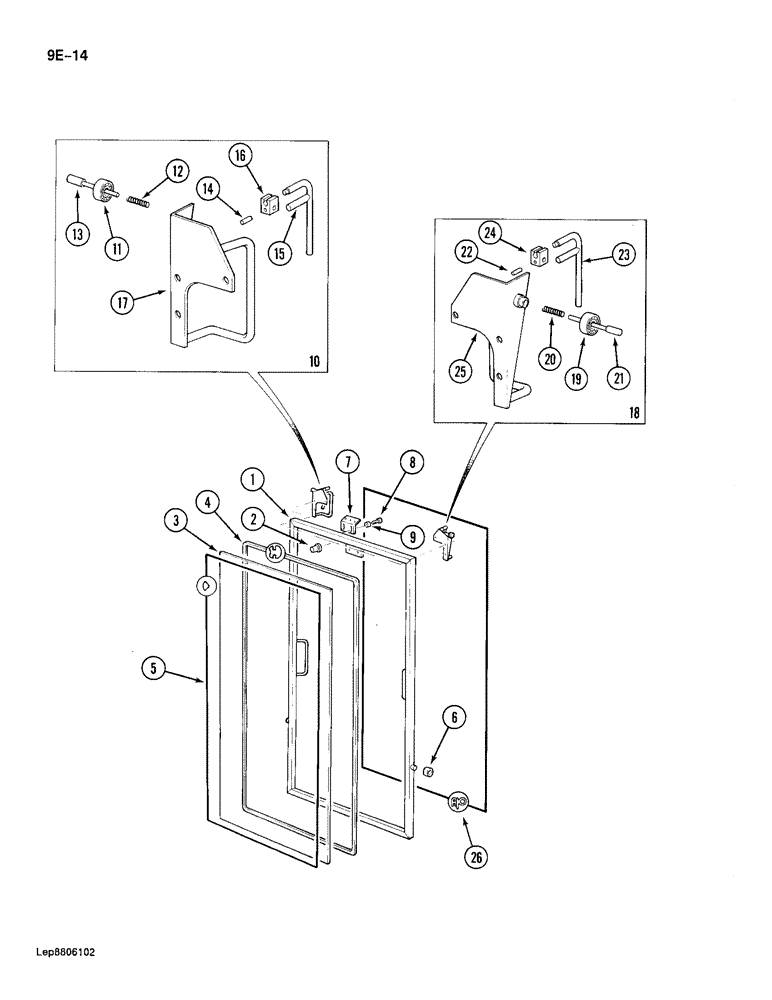 Схема запчастей Case 688 - (9E-14) - CAB WINDSHIELD (09) - CHASSIS