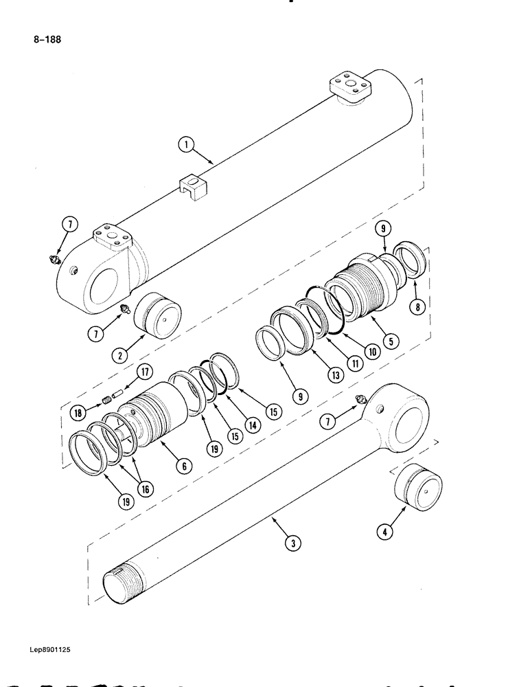 Схема запчастей Case 888 - (8-188) - ARM CYLINDER, IF USED (08) - HYDRAULICS