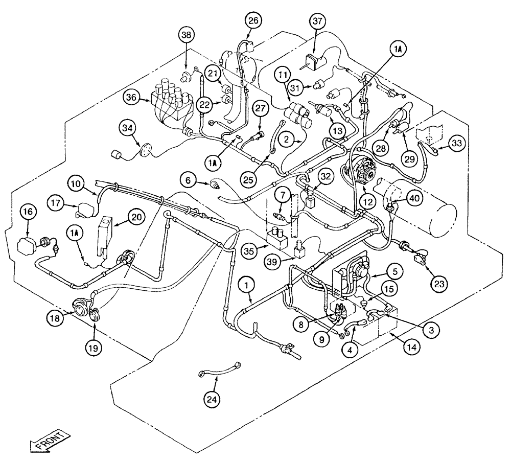 Схема запчастей Case 9050B - (4-004) - ELECTRICAL PARTS OUTSIDE CAB (04) - ELECTRICAL SYSTEMS