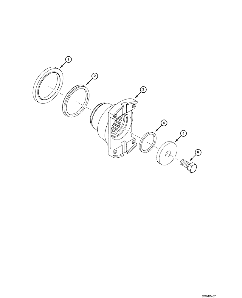 Схема запчастей Case 845 - (06.19[00]) - TRANSMISSION - OUTPUT FLANGE (06) - POWER TRAIN