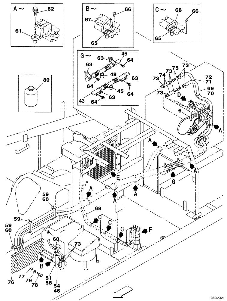 Схема запчастей Case CX460 - (09-23) - CAB AIR CONDITIONING (09) - CHASSIS/ATTACHMENTS