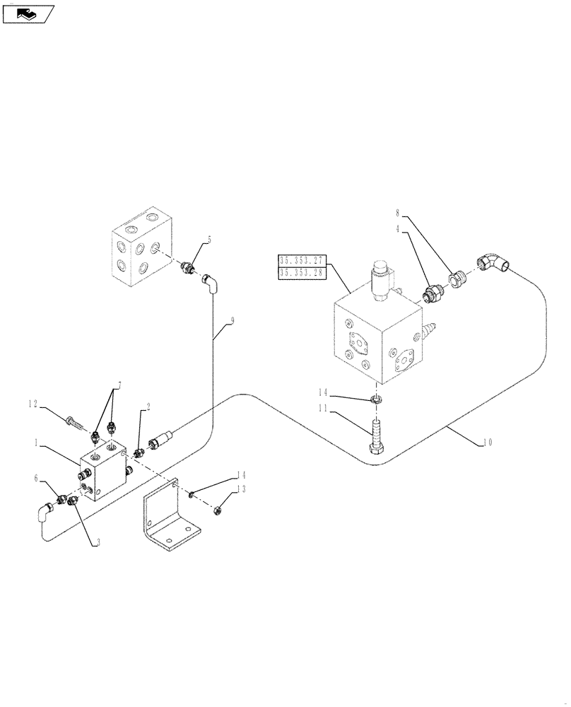 Схема запчастей Case SV212 - (35.353.25[02]) - VALVE INSTALLATION - NARROW VERSION - ASN NBNTC3001 (35) - HYDRAULIC SYSTEMS