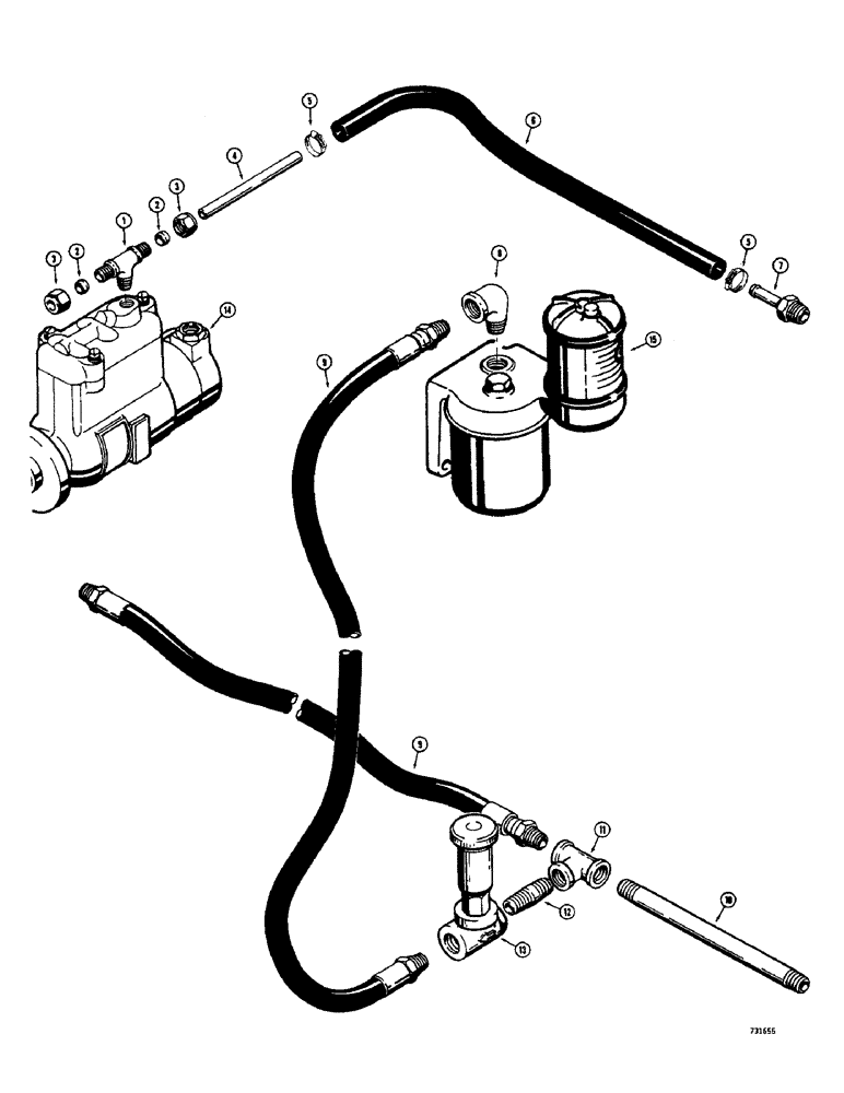 Схема запчастей Case 1700-SERIES - (090) - FUEL SYSTEM 1740, PLUNGER TYPE FUEL PRIMER, USED TRACTOR SERIAL NO. 9821903 AND AFTER (10) - ENGINE