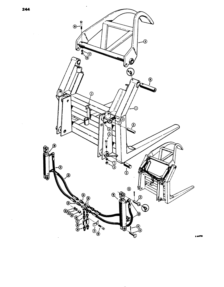 Схема запчастей Case 450 - (244) - LOGGING FORK AND GRAPPLE ATTACHMENT (05) - UPPERSTRUCTURE CHASSIS