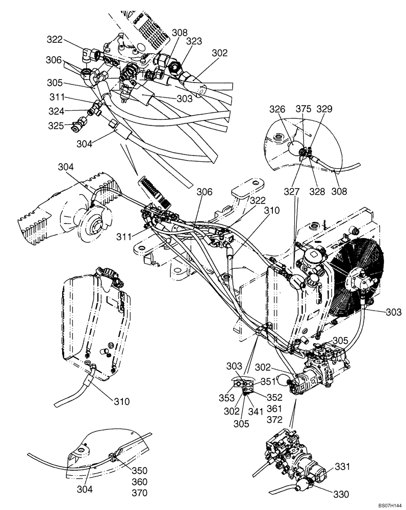 Схема запчастей Case 21E - (20.540[2991641001]) - HYDRAULIC SYSTEM BRAKE (35) - HYDRAULIC SYSTEMS