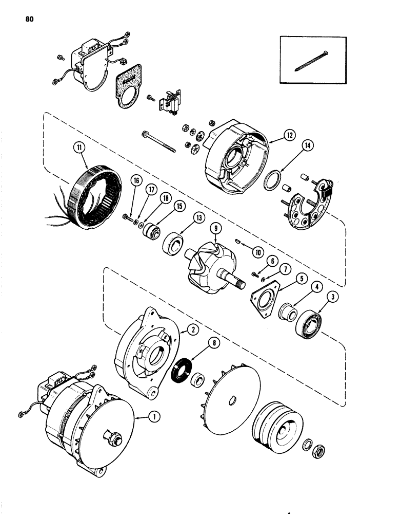 Схема запчастей Case 1080 - (080) - R36587 ALTERNATOR, 504BDT DIESEL ENGINE (55) - ELECTRICAL SYSTEMS