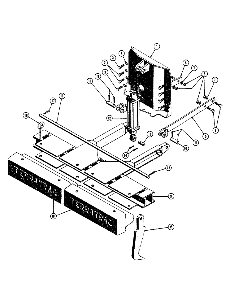 Схема запчастей Case 600 - (204) - SCARIFIER INSTALLATION,, FRAME, CYL., BRACKETS, COUNTERWEIGHTS, MOUNTING PARTS (USED UP-S/N 4-26-56) (05) - UPPERSTRUCTURE CHASSIS