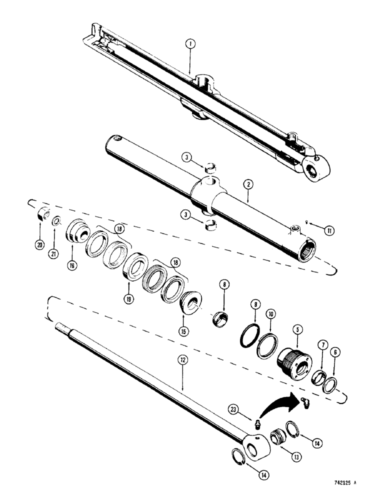 Схема запчастей Case 350 - (268) - G32467 LIFT CYL.- PWR.TILT DOZER, G32478 LIFT CYL.-PWR.ANGLE DOZER G32477 LIFT CYL.-MECH.ANGLE DOZER (07) - HYDRAULIC SYSTEM