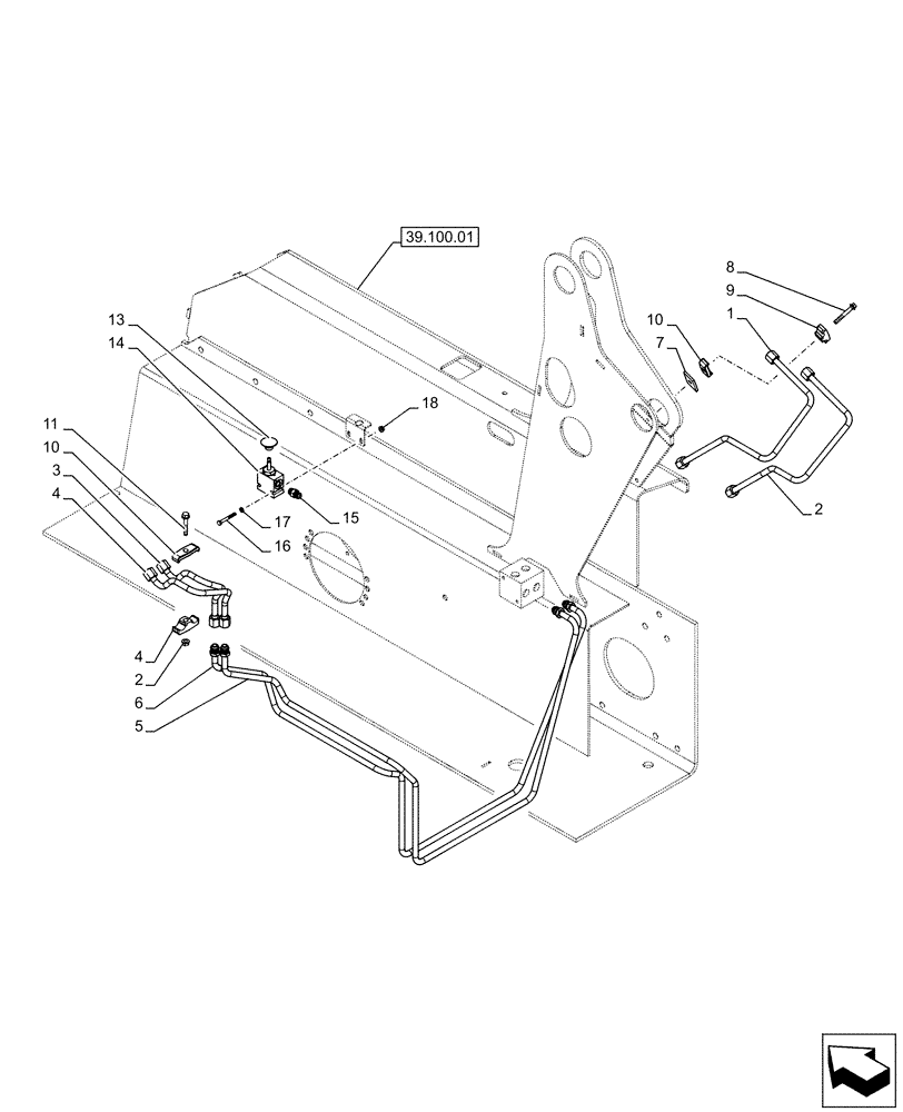 Схема запчастей Case SV300 - (35.701.AX[02]) - LOADER VALVE PLUMBING (SV250,SV300,TV380) (35) - HYDRAULIC SYSTEMS