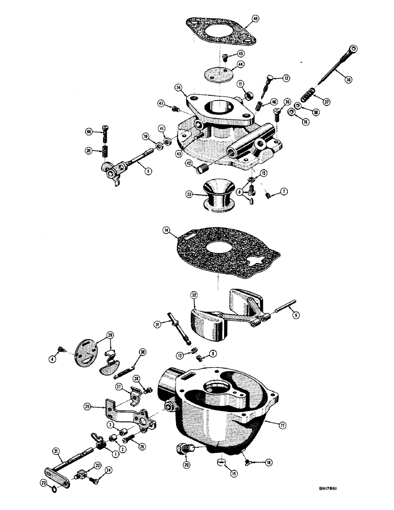 Схема запчастей Case 420B - (022) - MARVEL-SCHEBLER CARBURETOR (02) - FUEL SYSTEM