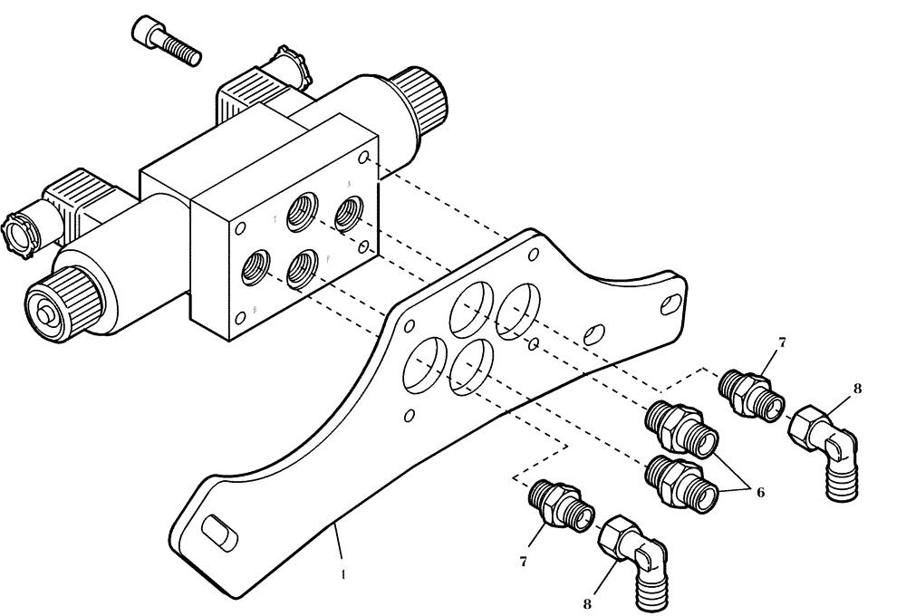 Схема запчастей Case 321D - (23.211[001]) - SHIFT VALVE MOUNTING PARTS FAST GEAR (OPTION) (S/N 591052-UP) No Description